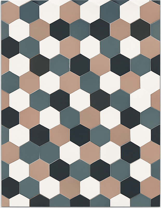Tapis vinyle cuisine carreaux hexagonaux modernes - TenStickers