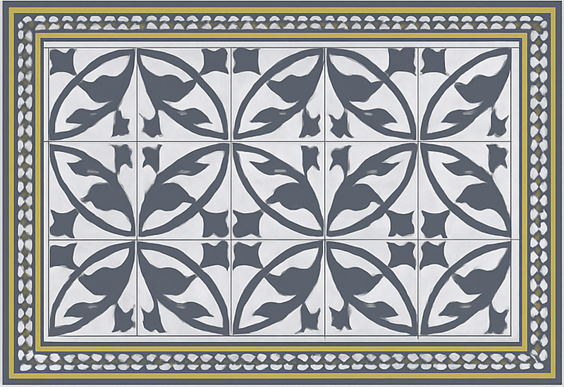 Tapis vinyle salon effet encaustique - TenStickers