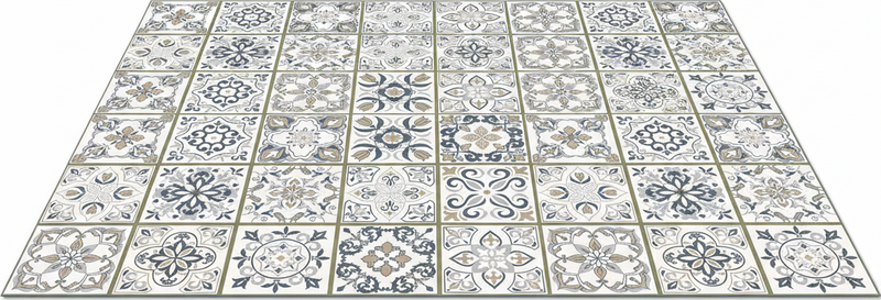 Tapis vinyle salon carreaux marocains - TenStickers