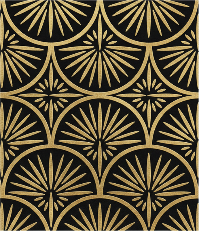 Tapis vinyle géométrique noir et or - TenStickers