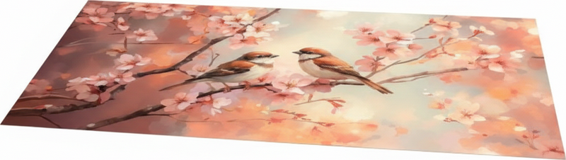 Tapis vinyle salon deux oiseaux sur une branche - TenStickers