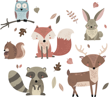 Tapis vinyle animal style automnal - TenStickers