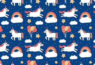 Tapis vinyle animal licornes blanches pour enfants - TenStickers