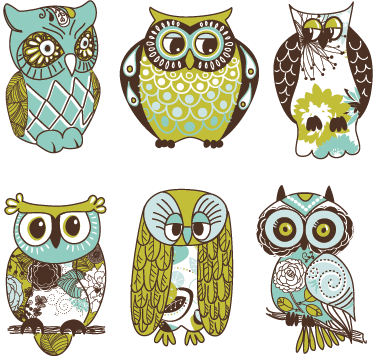 Tapis vinyle animal six hiboux - TenStickers