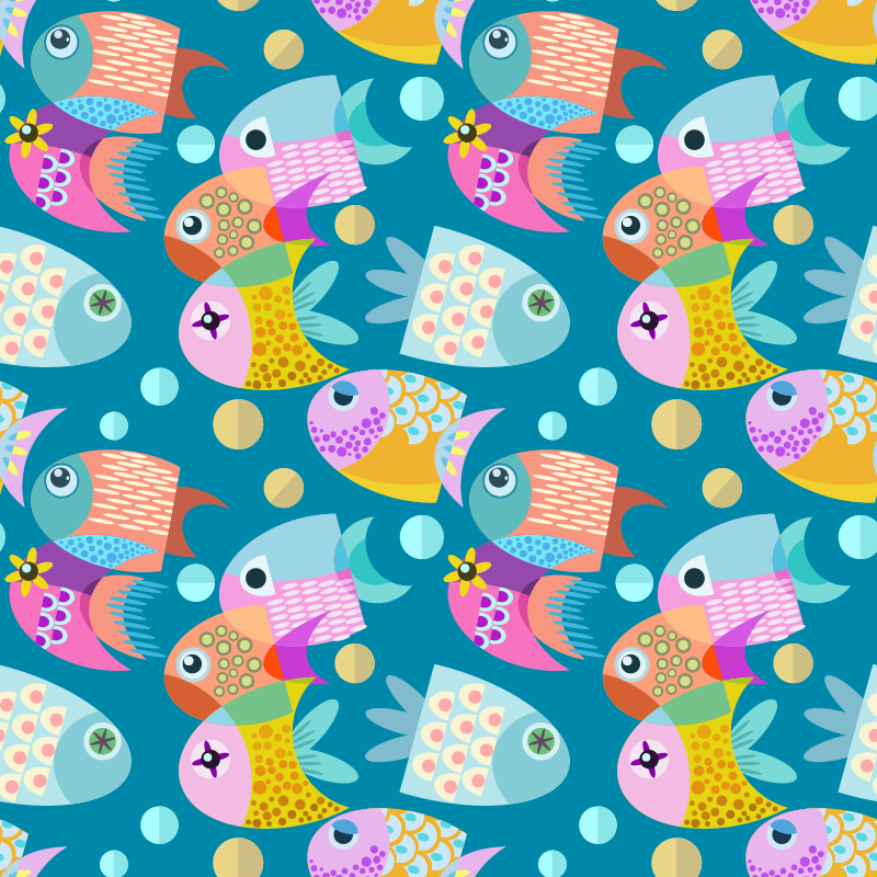 Tapis vinyle animal poissons pour enfants - TenStickers
