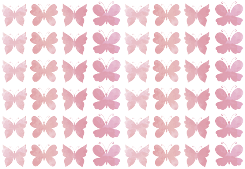 Tapis vinyle animal design papillons roses - TenStickers