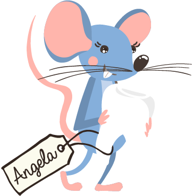 Tapis vinyle animal souris bleue avec nom - TenStickers