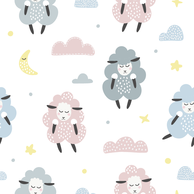 Tapis vinyle animal motif moutons pour enfants - TenStickers
