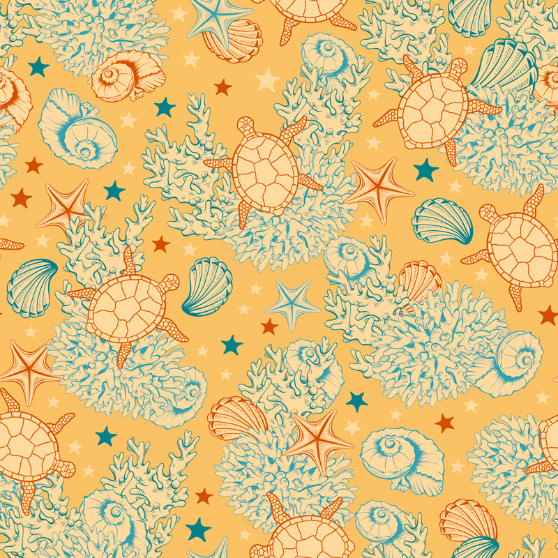 Tapis vinyle animal vie sous-marine couleurs douces - TenStickers