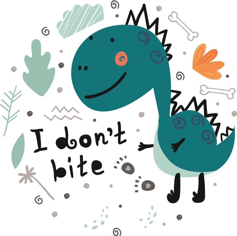 Tapis vinyle animal dinosaure vert souriant - TenStickers