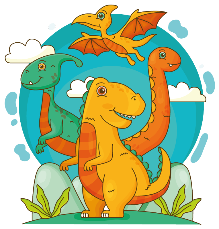 Tapis vinyle animal dinosaure dans la jungle - TenStickers