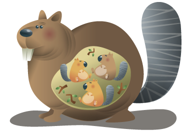 Tapis vinyle animal mère écureuil - TenStickers