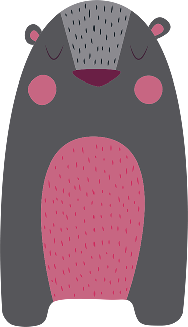 Tapis vinyle animal ours gris pour enfants - TenStickers