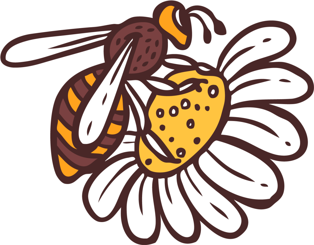 Tapis vinyle animal abeille sur fleur - TenStickers
