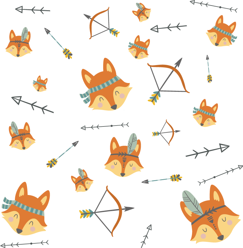 Tapis vinyle animal renard et flèches - TenStickers