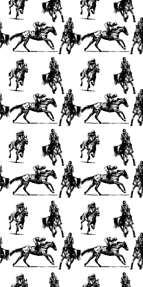 Tapis vinyle animal motif cheval noir et blanc - TenStickers
