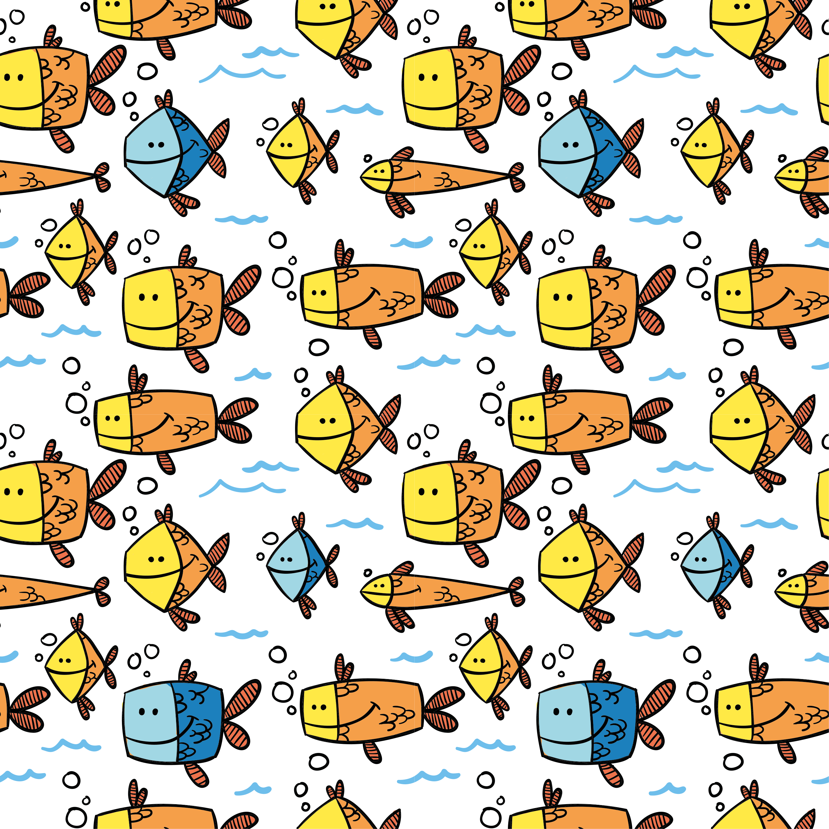 Tapis vinyle animal poissons multicolores style enfant - TenStickers