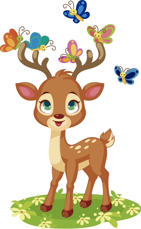 Tapis vinyle animal cerf en cartoon mignon - TenStickers