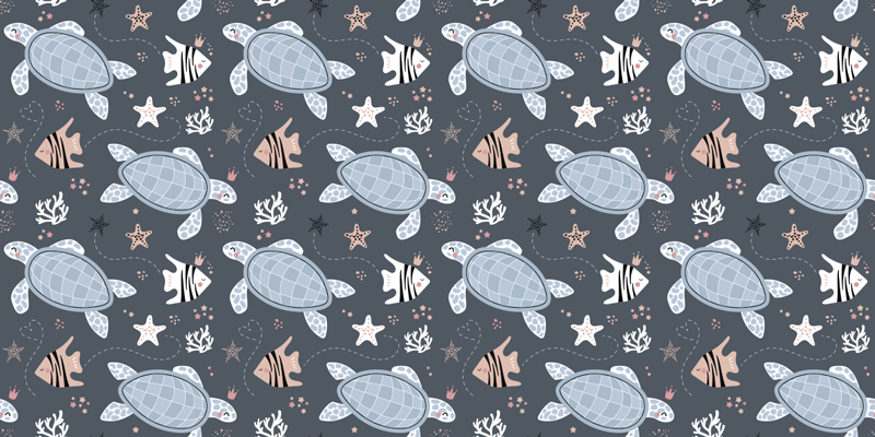 Tapis vinyle animal motif tortue fantaisie - TenStickers