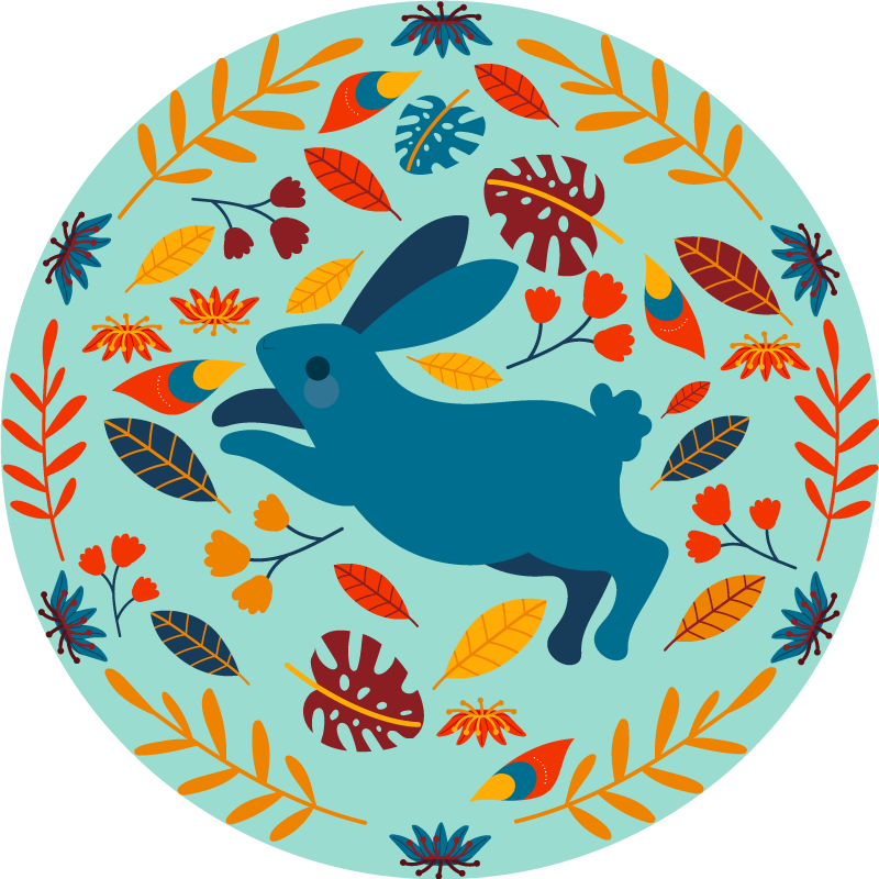 Tapis vinyle animal illustration de lapin amusant - TenStickers