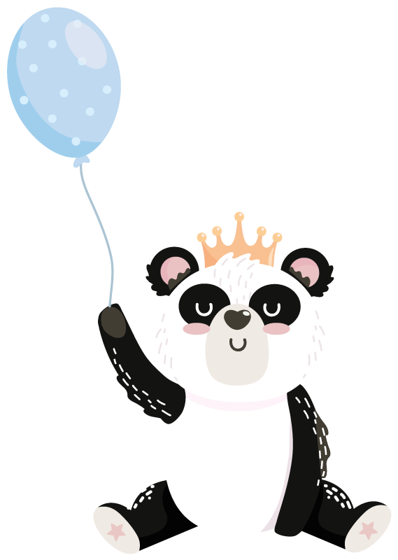 Tapis vinyle animal panda adorable en ballon - TenStickers