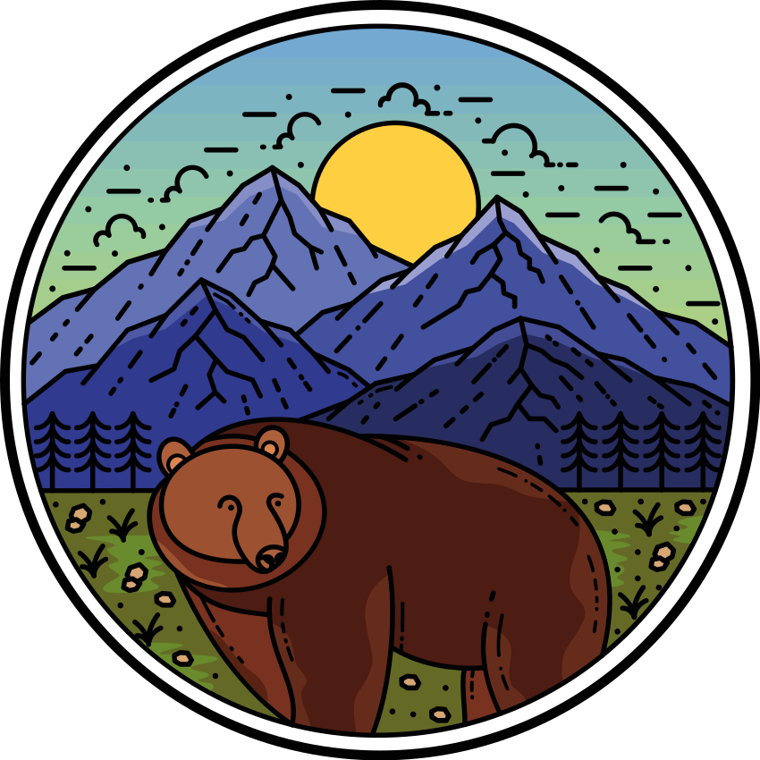Tapis vinyle animal ours dans le paysage - TenStickers