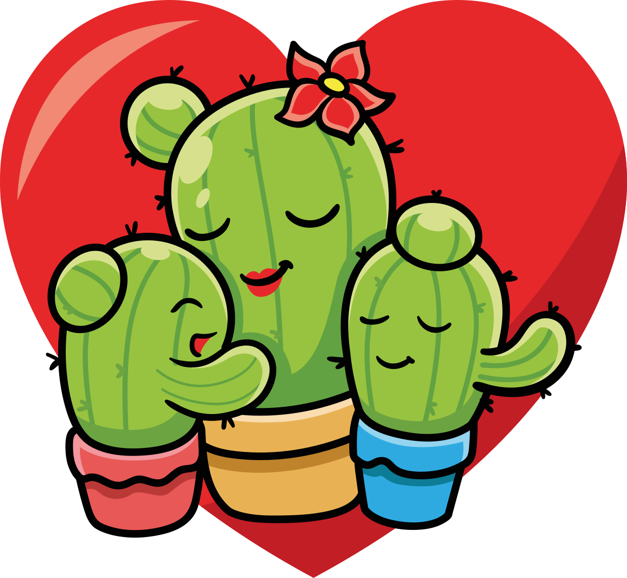 Tapis vinyle animal famille cactus amour - TenStickers