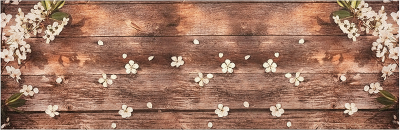 Tapis vinyle cuisine motifs floraux bois - TenStickers