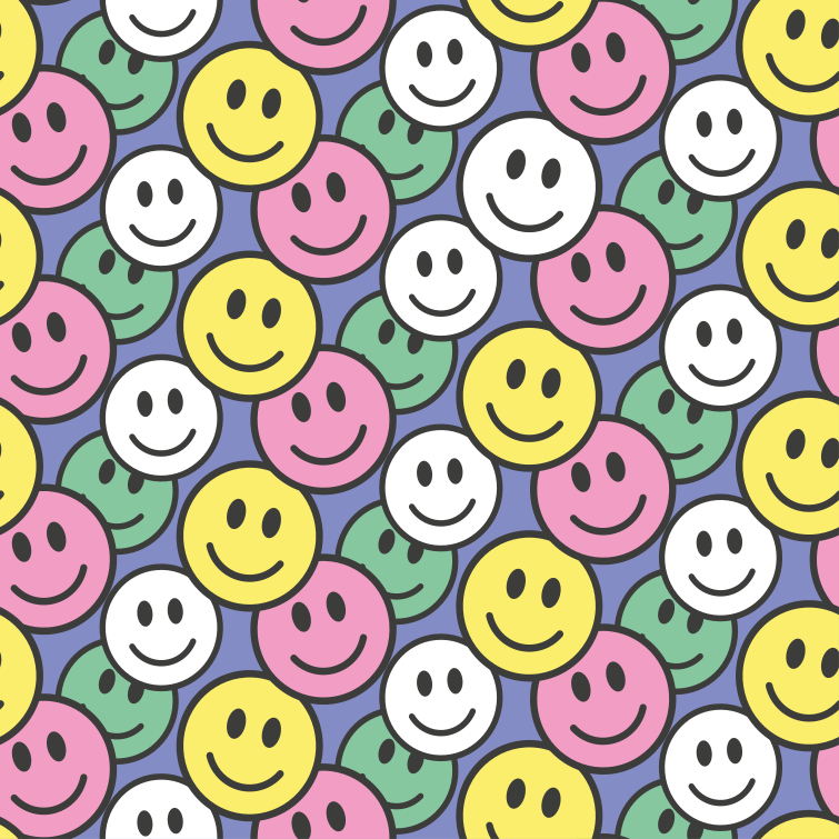 Tapis vinyle animal motifs sourires colorés - TenStickers