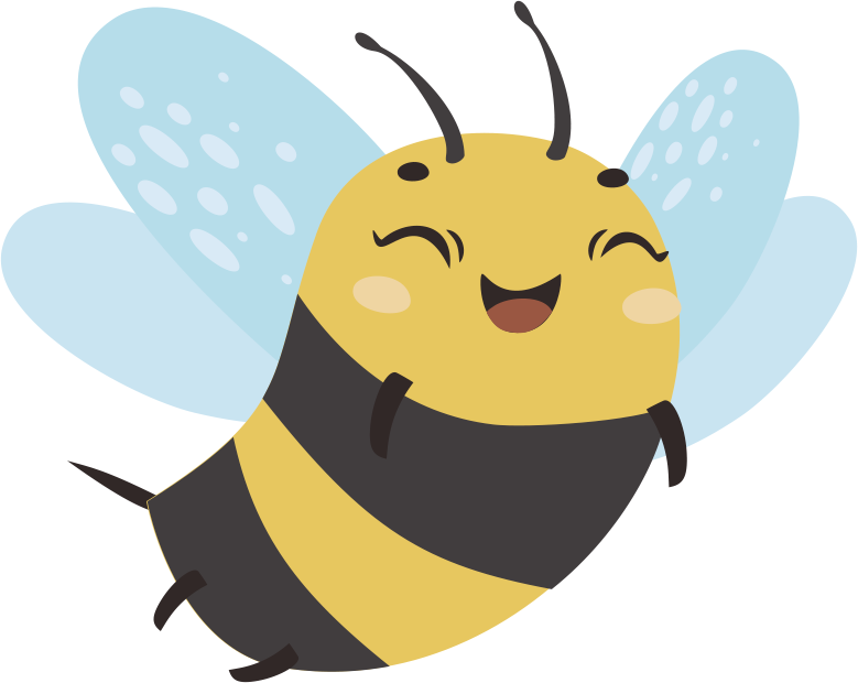 Tapis vinyle animal abeille joyeuse volante - TenStickers