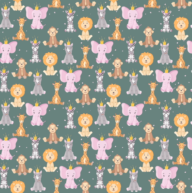 Tapis vinyle animal traits charmants des animaux - TenStickers