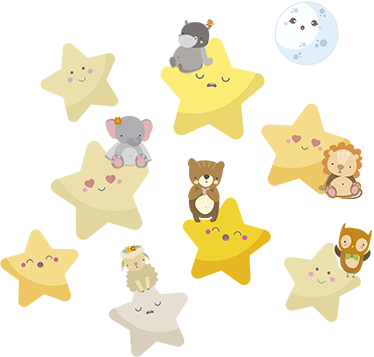 Tapis vinyle animal étoiles pour chambre bébé - TenStickers