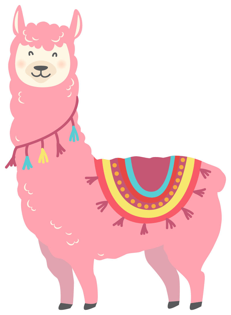 Tapis vinyle animal lama rose - TenStickers