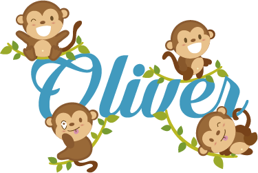 Tapis vinyle animal pour enfants avec singes - TenStickers