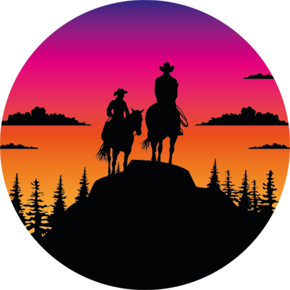 Tapis vinyle animal montagnes far west et chevaux - TenStickers