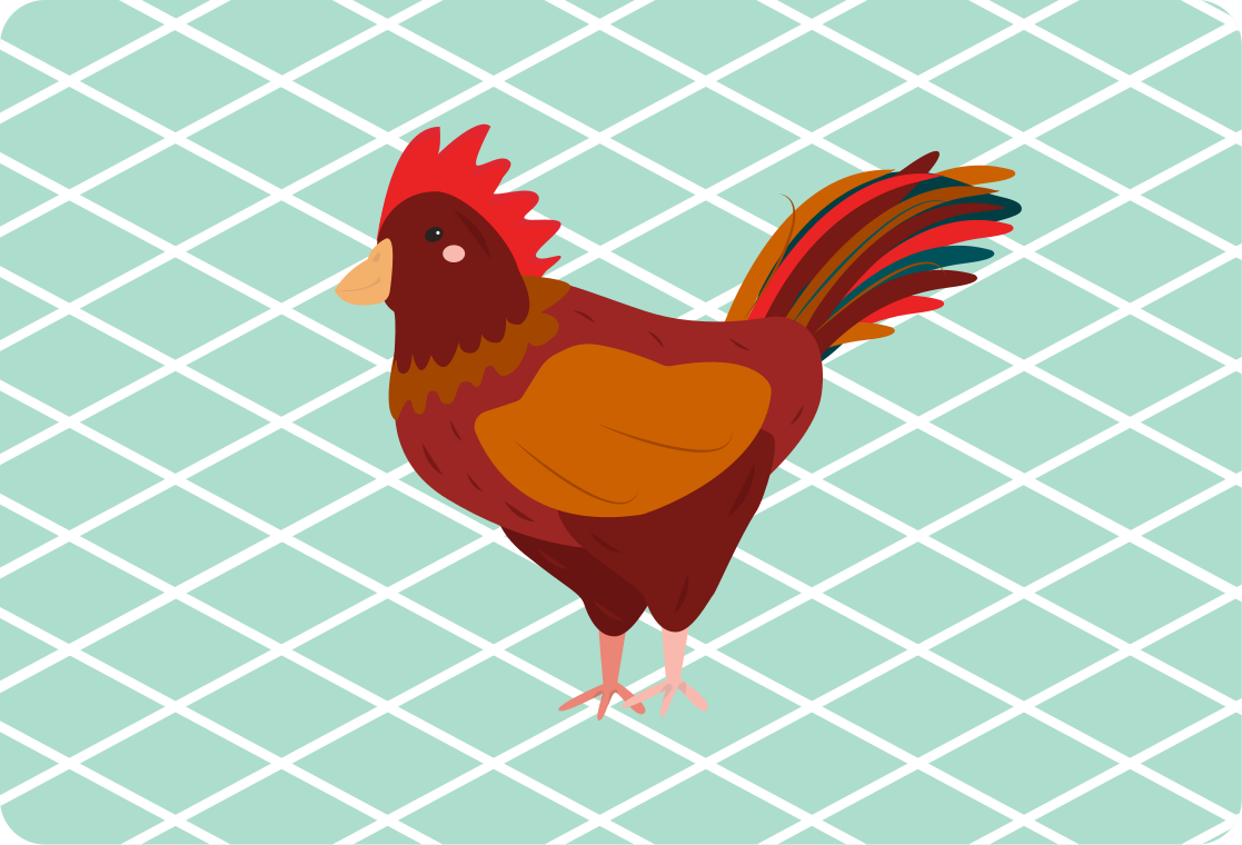 Tapis vinyle animal coq rouge profil latéral - TenStickers