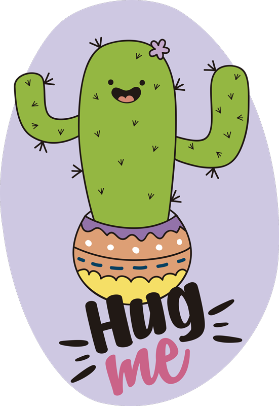 Tapis vinyle animal cactus qui embrasse la joie - TenStickers