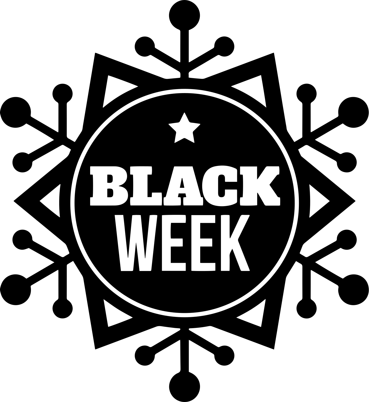 Tapis vinyle black friday flocon de neige semaine - TenStickers