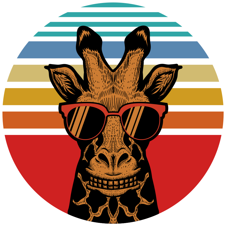 Tapis vinyle animal girafe avec lunettes stylées - TenStickers