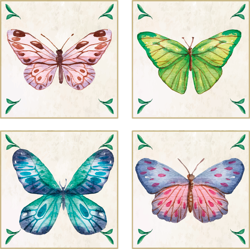 Tapis vinyle animal motifs papillons éclatants - TenStickers