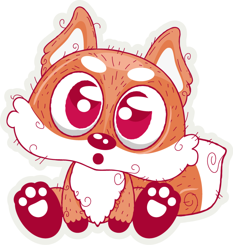 Tapis vinyle animal renard mignon anime - TenStickers