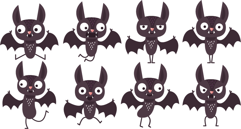Tapis vinyle halloween pack de chauves-souris joyeuses - TenStickers
