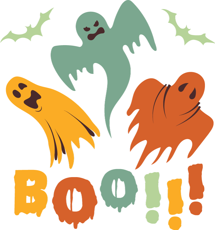 Tapis vinyle halloween fantôme boo - TenStickers