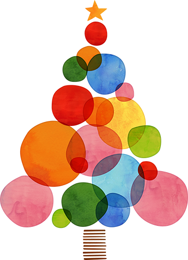 Tapis vinyle noël aquarelle colorée - TenStickers