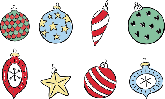 Tapis vinyle noël boules de noël vintage - TenStickers