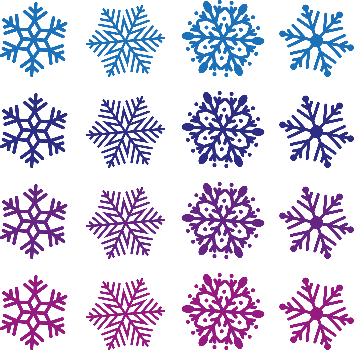 Tapis vinyle noël flocons violets et bleus - TenStickers