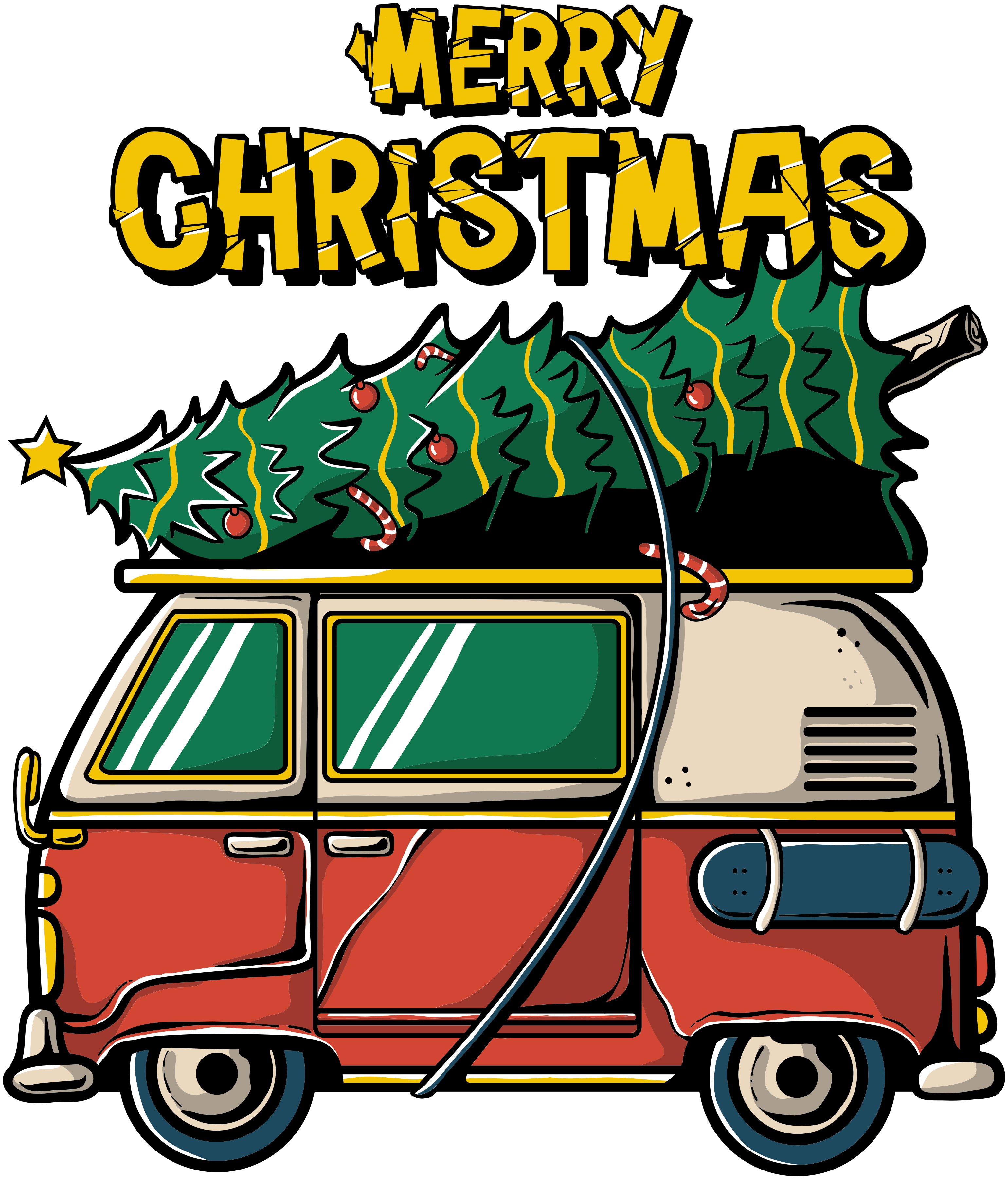 Tapis vinyle noël voiture du père noël - TenStickers