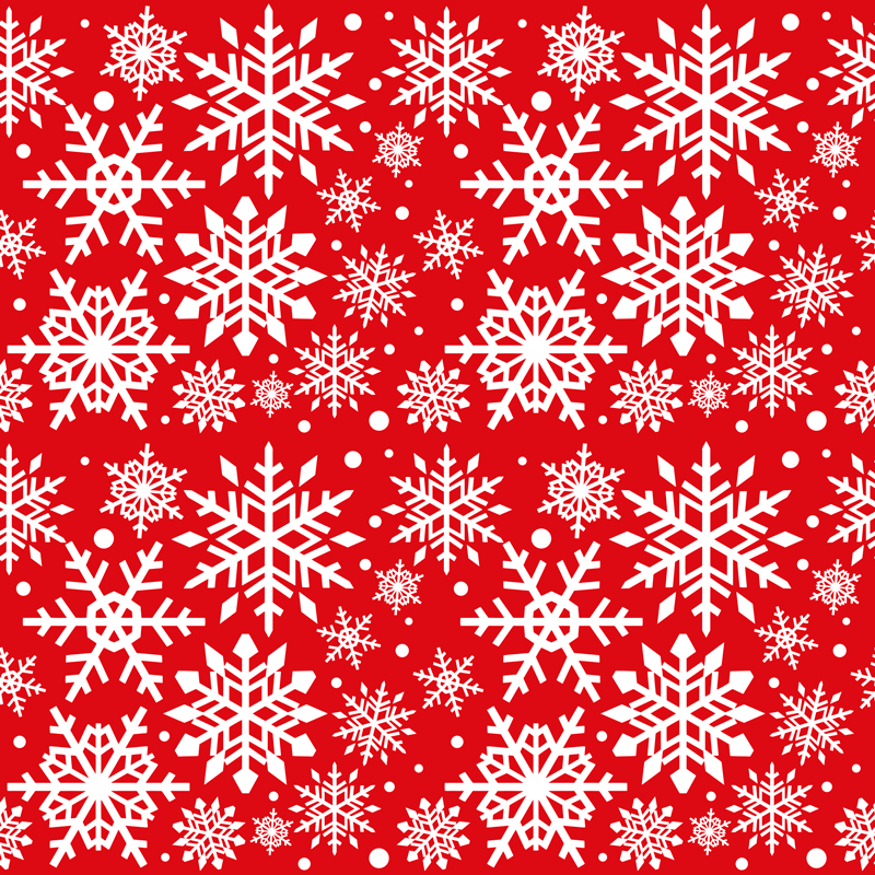 Tapis vinyle noël flocons rouges sur mobilier - TenStickers