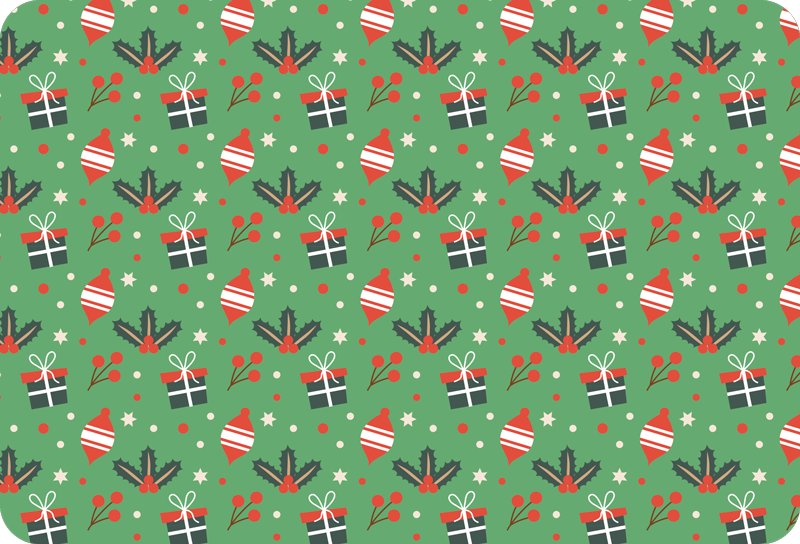 Tapis vinyle noël motif bonbons verts - TenStickers