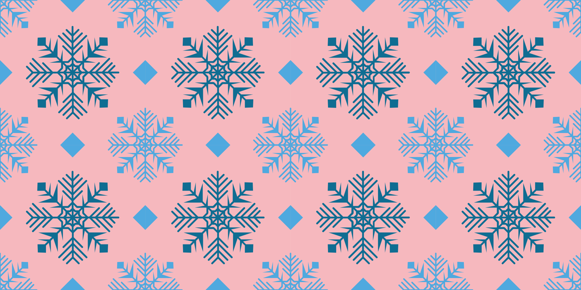 Tapis vinyle noël motif flocons roses et bleus - TenStickers